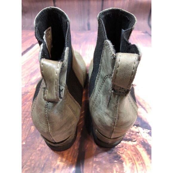 Sorel Joan Of Arctic Taupe Leather Wedge Chelsea Boots Womens 6.5 (e8n) - Picture 4 of 6